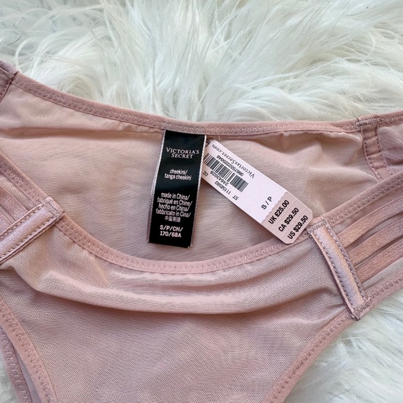 3/$12  •NWT • Victoria’s Secret • Mesh Cheeky Panty • Light Pink • Small - Picture 3 of 5